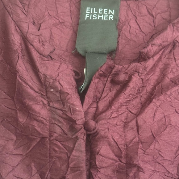 Eileen Fisher crinkled silk Mandarin style tunic and pants - Picture 4 of 9